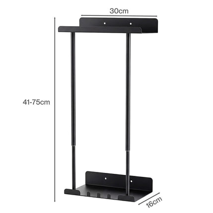 Levede Adjustable Towel Rack 3 Hooks Bathroom Towel Storage Holder Wall Mounted-2050059022261948418