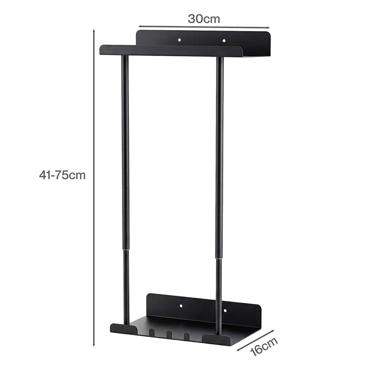 Levede Adjustable Towel Rack 3 Hooks Bathroom Towel Storage Holder Wall Mounted-2050059022261948418