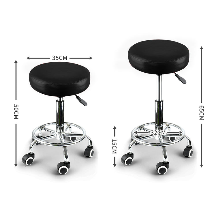 Levede Salon Stool Swivel Bar Stools Black-2025742033670508546
