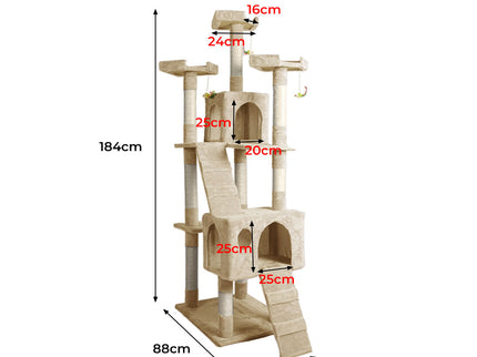 PaWz 184cm Cat Trees Scratching Post Beige-1864184313130651650