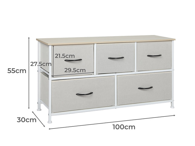 Levede Storage Cabinet Tower Chest Beige-1942353396866617346