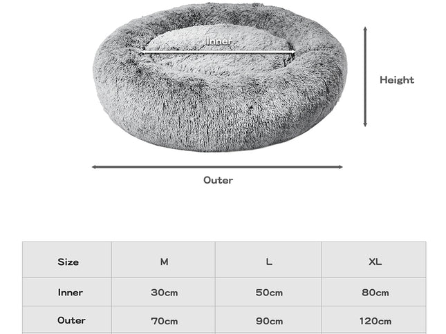 PaWz Pet Bed Memory Foam Dog Donut Charcoal X-Large-1864184559927693314