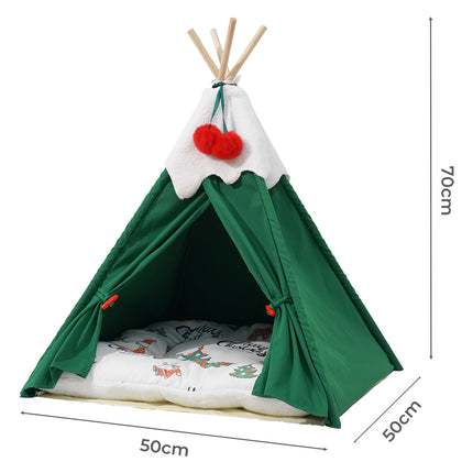 Pawz Pet Tent Dog Cat Tent Bed Washable Indoor Green-2029387296813486082