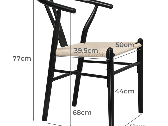 Levede 6x Dining Chairs Wooden Hans Black-2006732722692820994