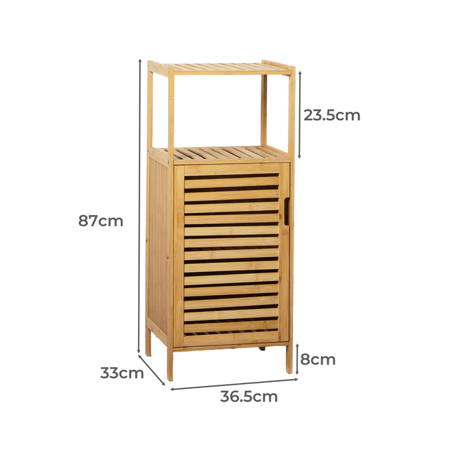 Levede  Bathroom Bamboo Storage Cabinet Natural-1954802383812956162