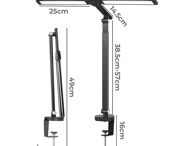 Emitto Double Head LED Desk Lamp Dimmable With Clamp-1973193534492250114