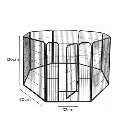 PaWz 8 Panel Pet Dog Playpen Puppy Exercise Black 4kg chicken-1973193828286468098