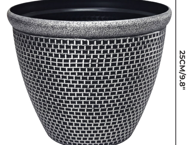 Toque Plastic Plant Pots 30cm Outdoor Garden Planter 2 Pcs With Drainage Holes-2050059017493024770