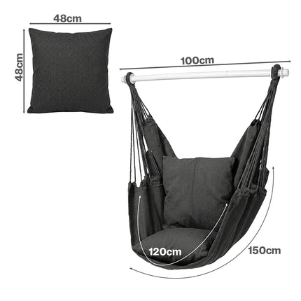 Mountview Garden Hammock Chair Hanging Swing Seat 2 Cushions Outdoor Camping-2061251872332845058