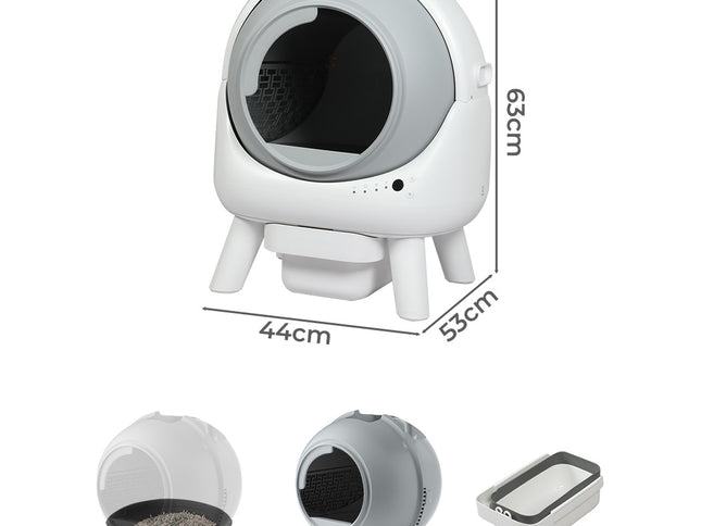 PaWz Smart Self Cleaning Cat Litter Box APP Control White-1973193547075162114