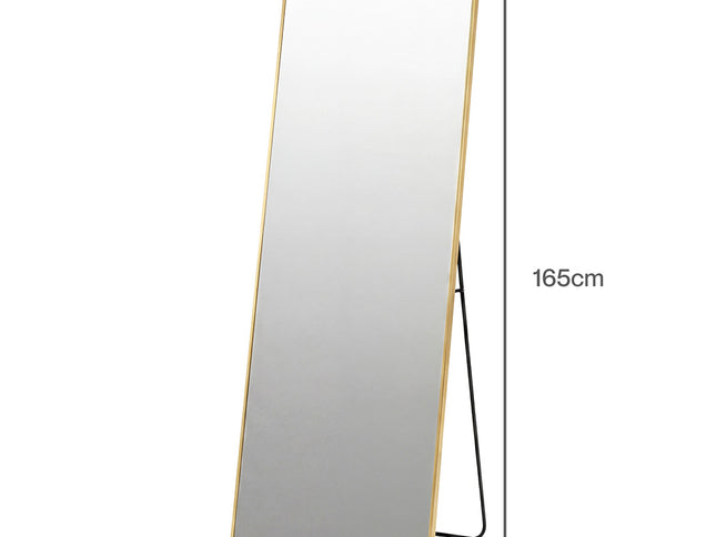 Yezi Rectangular Full Length Mirror 165x60cm Gold Standing Floor Wall Leaning-2065254637262475266
