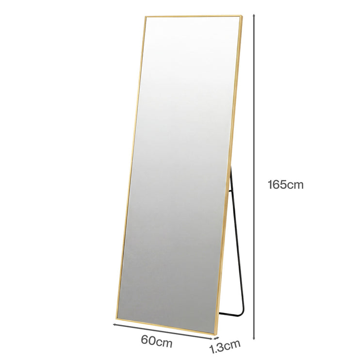 Yezi Rectangular Full Length Mirror 165x60cm Gold Standing Floor Wall Leaning-2065254637262475266