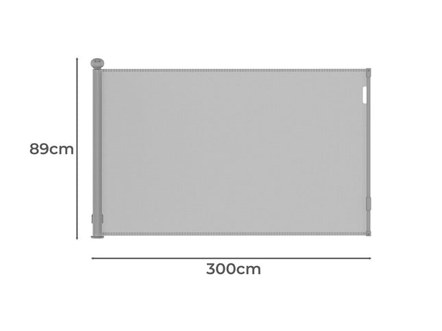 BoPeep Retractable Baby Safety Gates 300cm Grey 300 cm-1973193926588370946