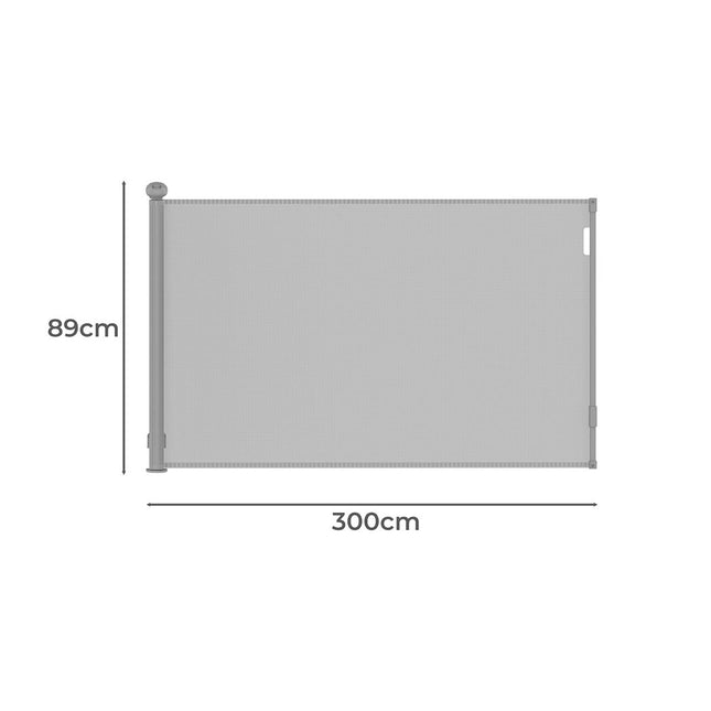 BoPeep Retractable Baby Safety Gates 300cm Grey 300 cm-1973193926588370946