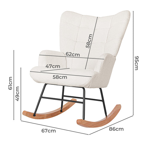 Levede Fleece Rocking Chair-1910112200106840066