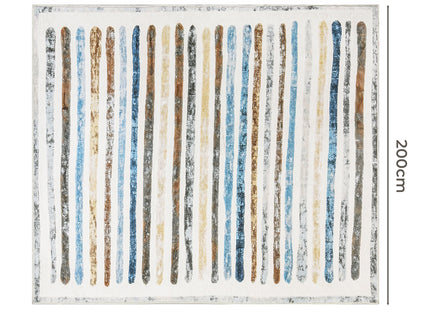 Marlow Floor Rug Short Pile Washable Carpet Soft Plush Non Slip Stripe 200x230-1910112210240278530