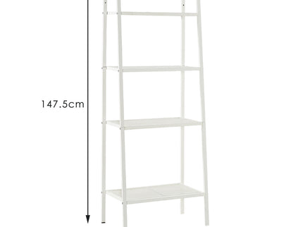 Bookshelf 4 Tier Ladder Shelf Unit Bookcase White-1864184251654737922