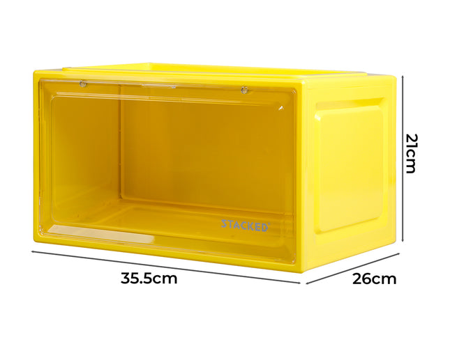 Stacked Sneaker Display Case 6x Clear Yellow-1973193714826350594