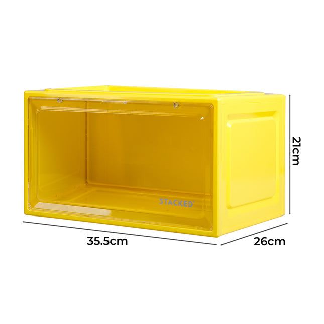 Stacked Sneaker Display Case 6x Clear Yellow-1973193714826350594