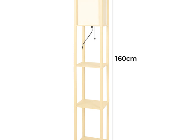 EMITTO Floor Lamp LED Storage Shelf Khaki-1973193956544090114