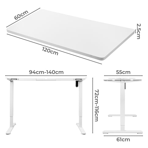 Levede Motorised Standing Desk Height 120cm White 800x 1.5MM-1910112994096975874