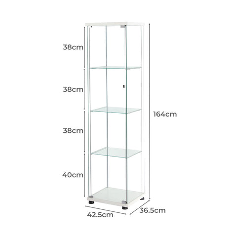Stacked Display Cabinet Tempered Glass White-1917016730077630466