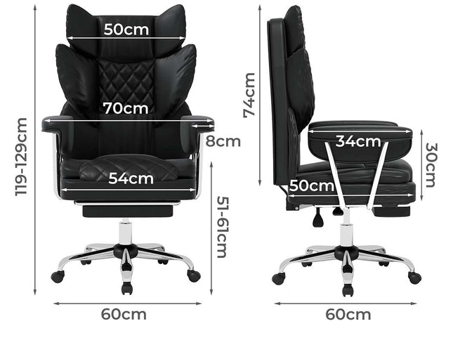 Levede Gaming Office Chair High Back PU Leather Black-2006733417676410882