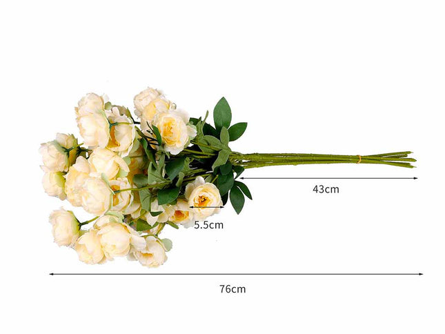 Lambu Artificial Flowers Silk Roses Yellow-1864184606488662018