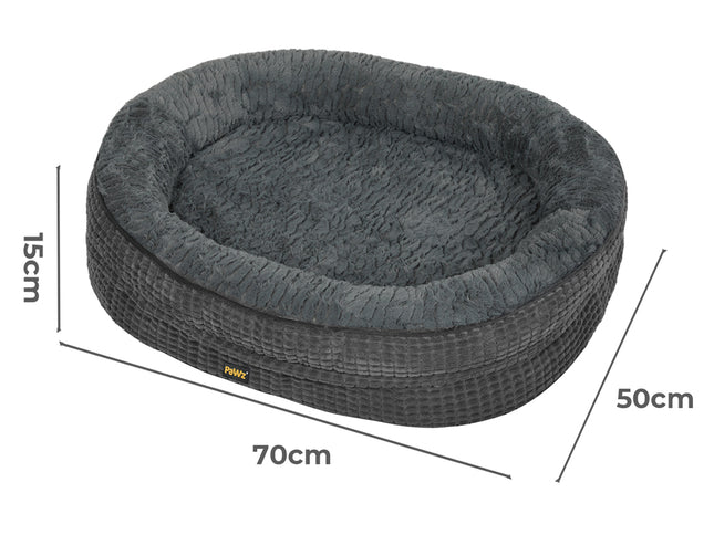 Pawz Orthopedic Plush Dog Bed Soft Washable Pet Bed Grey Cosy Cushion M Size-2011971116528177154