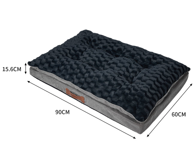 Dog Calming Bed Warm Soft Plush Comfy M Grey Medium-1973193640813662210