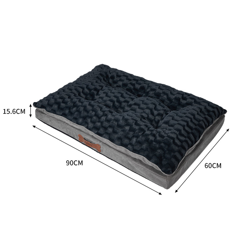 Dog Calming Bed Warm Soft Plush Comfy M Grey Medium-1973193640813662210