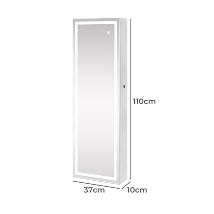 Levede Mirror Jewellery Cabinet Touch-1973193901061836802