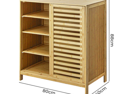 Levede Bamboo Storage Cabinet Freestanding Natural-1917016713283637250