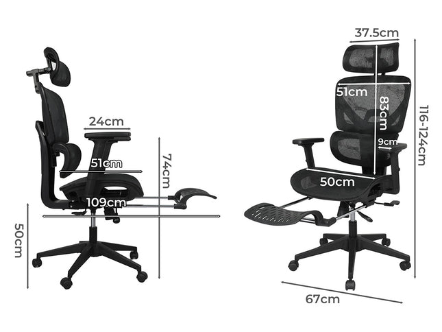 LEVEDE Ergonomic Office Chair Mesh Executive Seat-1975420343782871042