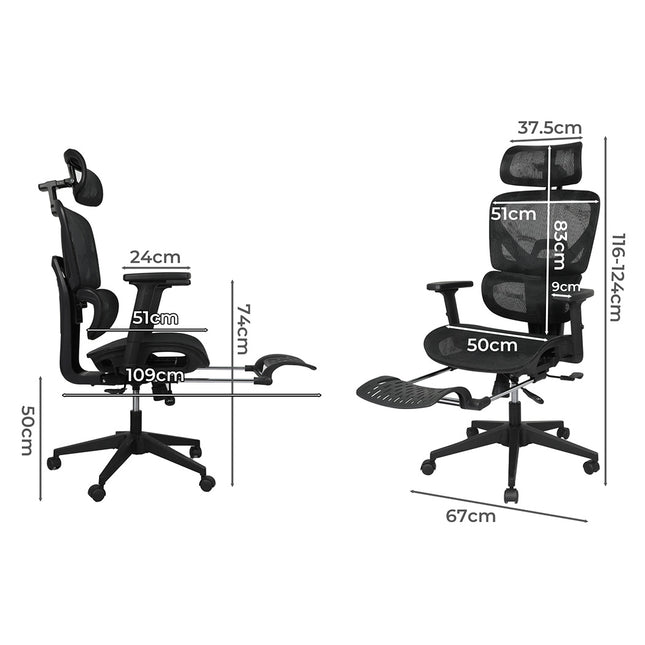 LEVEDE Ergonomic Office Chair Mesh Executive Seat-1975420343782871042