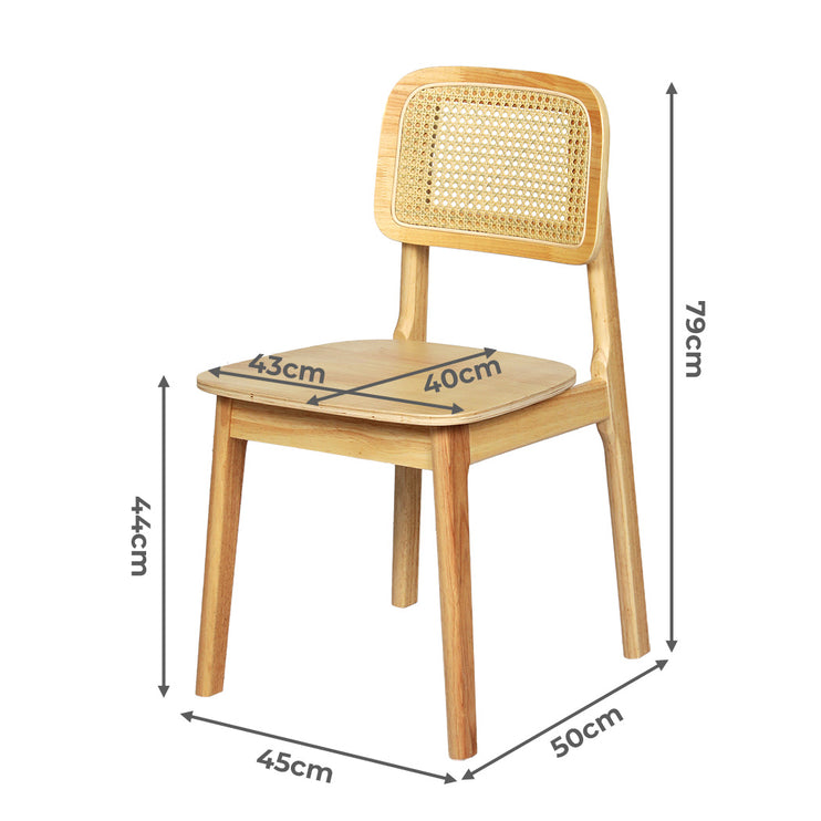 Levede 2x Rattan Dining Chair Wooden Kitchen Chair-1973193511004147714