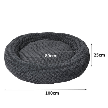 PaWz Calming Dog Bed Warm Soft Plush XL Dark Grey X-Large-1973193664998019074