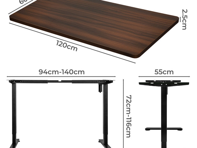 Levede Motorised Standing Desk Height 120cm Walnut 800x 1.5MM-1942353110378876930