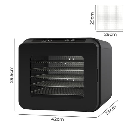 Spector 6 Trays Food Dehydrator Fruit Dehydrators Black-2050056904671105026