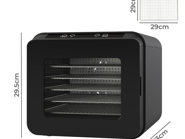 Spector 6 Trays Food Dehydrator Fruit Dehydrators Black-2050056904671105026