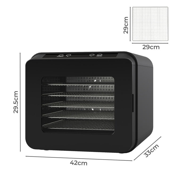 Spector 6 Trays Food Dehydrator Fruit Dehydrators Black-2050056904671105026