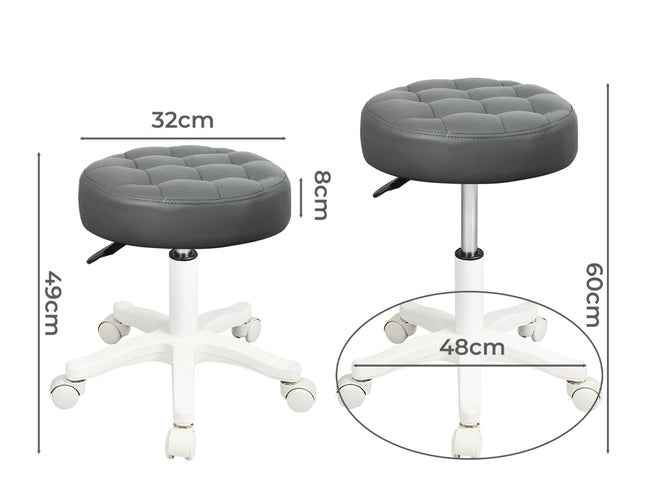 Levede 4x Rolling Bar Stool Swivel Salon SPA Chair Grey-2006732718565625858