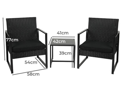 Levede 3 Pcs Outdoor Furniture Set Chair-1864184455187533826