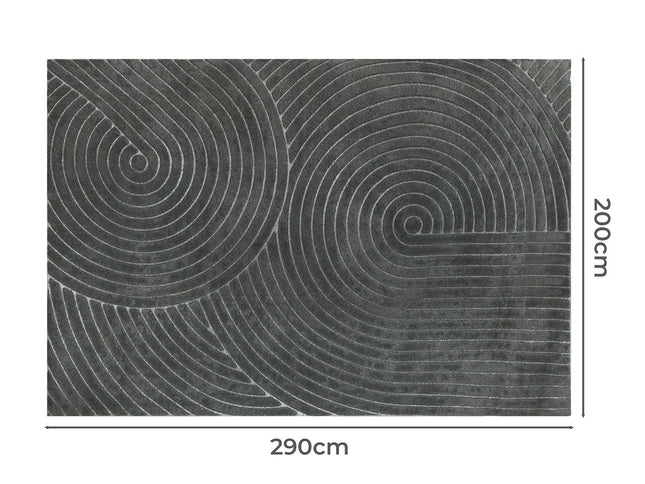 Marlow Floor Rug Soft Polyester Carpet Non Slip Plush Shaggy Rugs Geometric-1910112212043829250