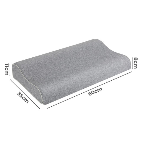 Dreamz Memory Foam Pillow Pillowcase Supprt Grey Rebound-1910149780055658498