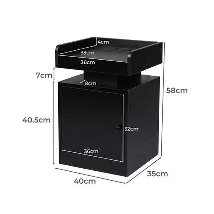 Levede Bedside Table USB Charger Outlet RGB Black-1973193443882700802