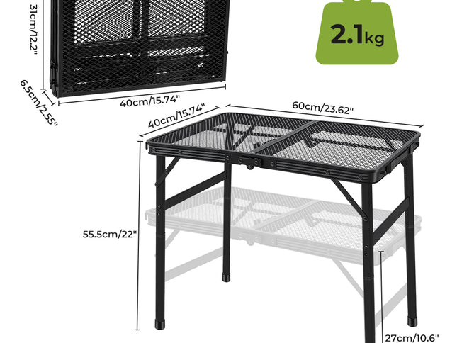 Levede Camping Table Mesh Desktop Lightweight Portable Folding Grill Desk-2065254303647535106