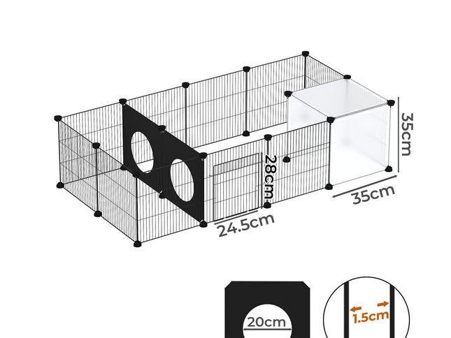 Pawz 16 Panels Guinea Pig Pet Playpen Small Pets Fence-2011971118084263938
