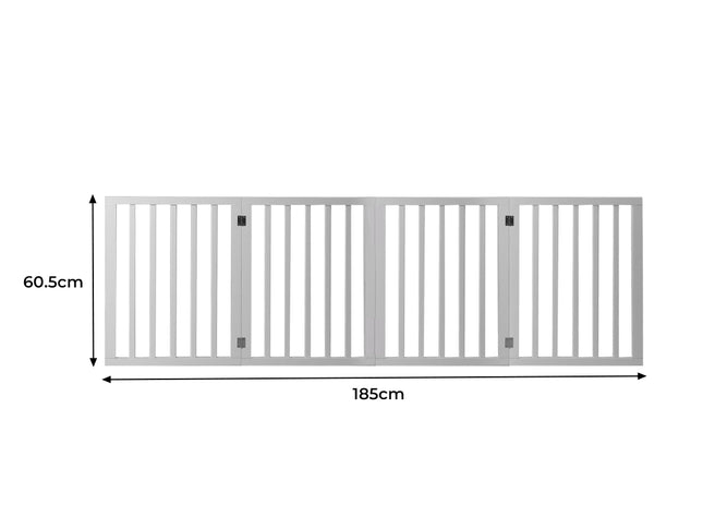 Wooden Pet Gate Dog Fence Retractable White 600x 3MM-1973193643191832578