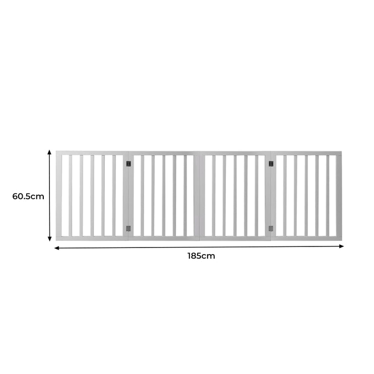 Wooden Pet Gate Dog Fence Retractable White 600x 3MM-1973193643191832578